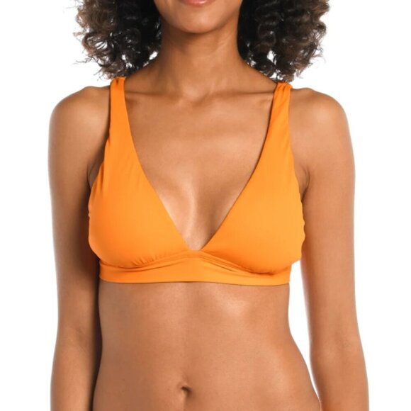 La Blanca 'Island Goddess' Triangle Bikini Swimsuit Top, Tangerine - Picture 1 of 2